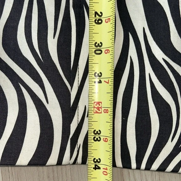 Worthington Zebra Print Trench Coat XL NWOT Stretch Black/White Cotton Funky - Picture 11 of 12